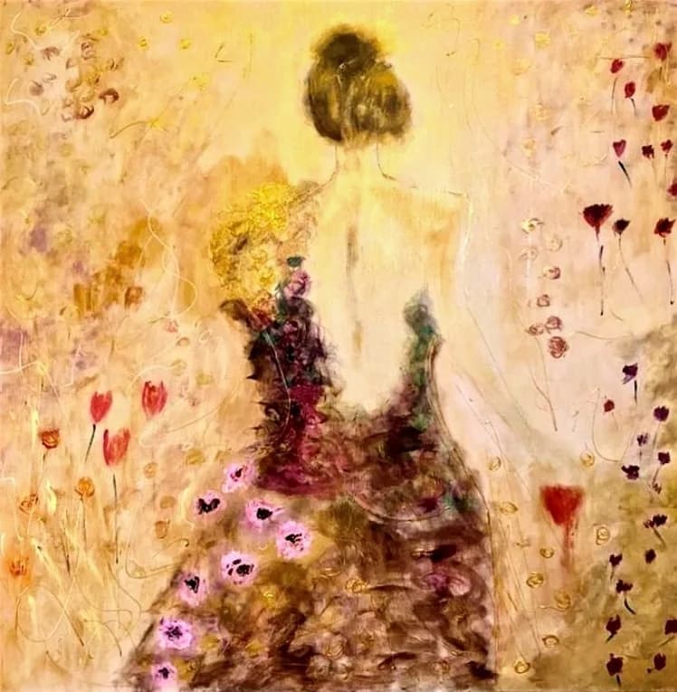 BOWL OF FLOWERS, pintura de Renata de Iudicibus.