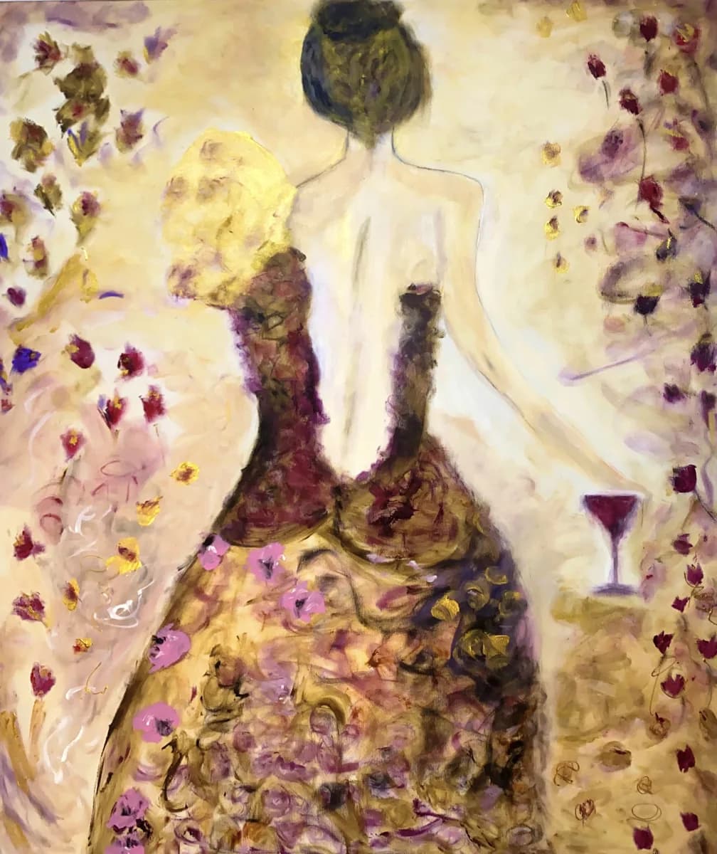 ENTRE FLORES E CORES, pintura de Renata de Iudicibus.