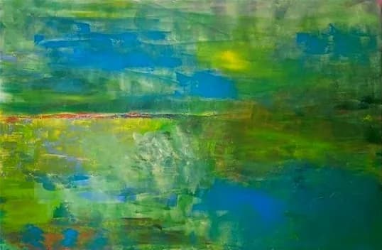 GREEN LANDSCAPE, pintura de Renata de Iudicibus.