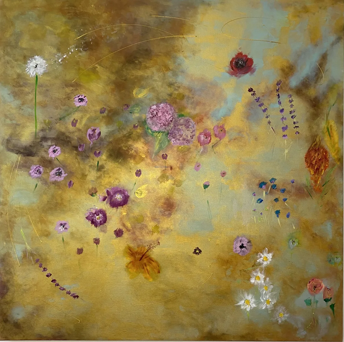 DANÇA DAS FLORES, pintura de Renata de Iudicibus.