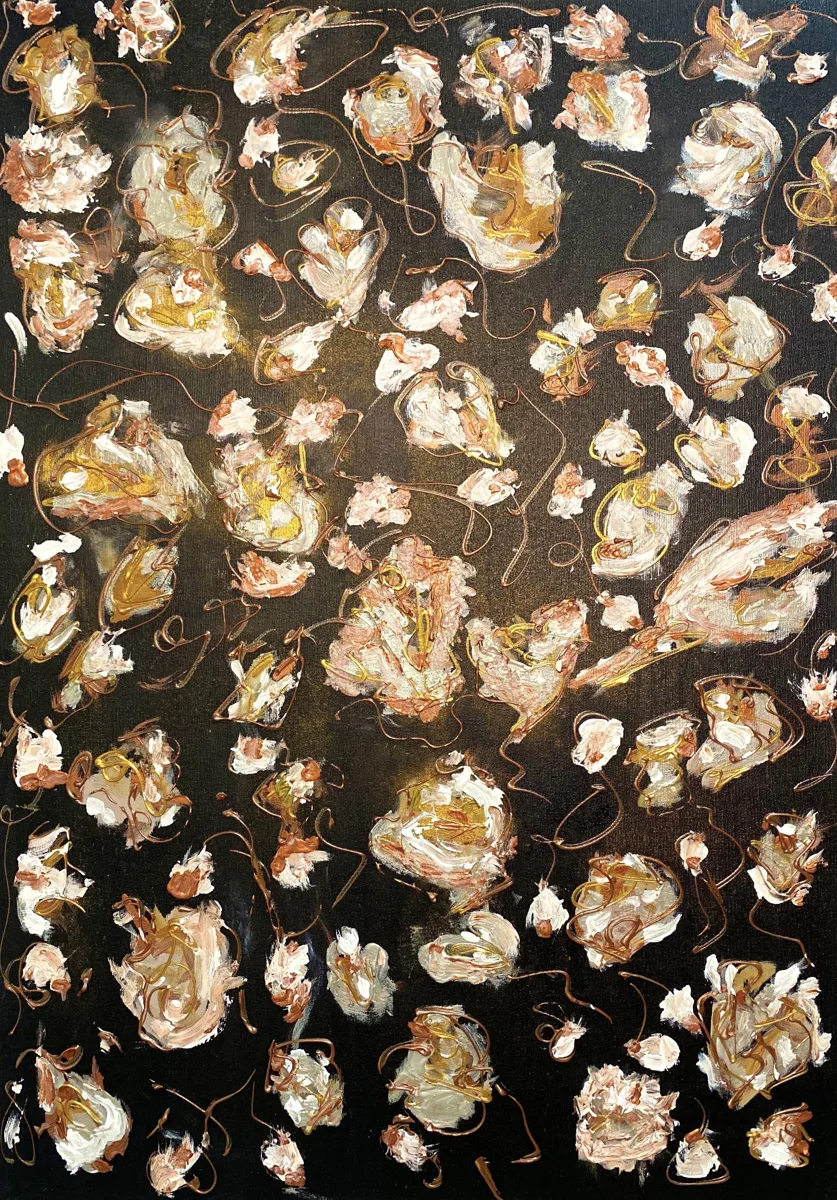 FLORES I, pintura de Renata de Iudicibus.